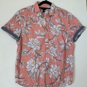 Men’s Forever 21 pink Hawaiian button shirt L